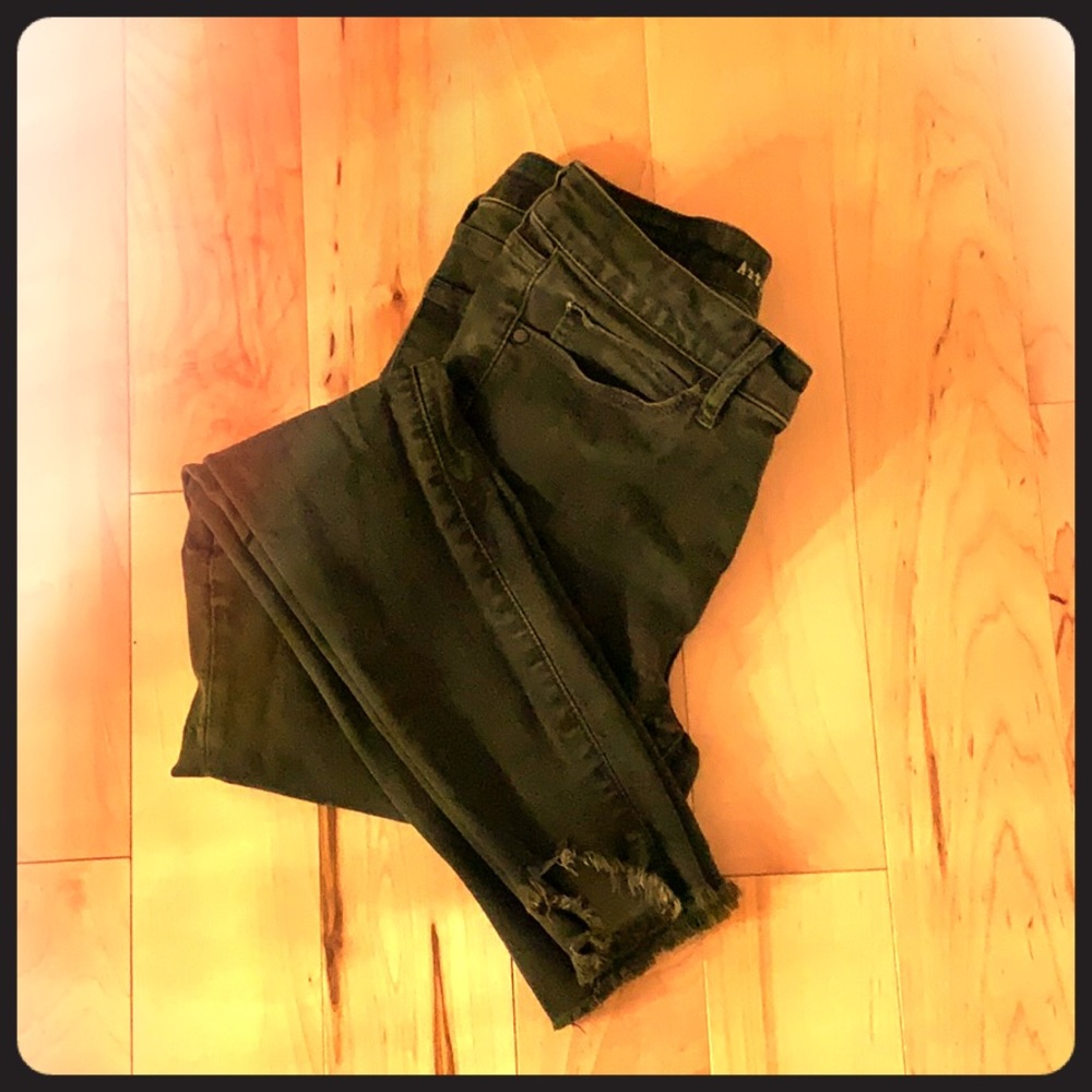 Forest Green skinny stretch jeans